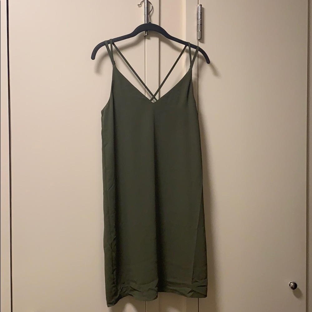 Topshop olive green mini dress